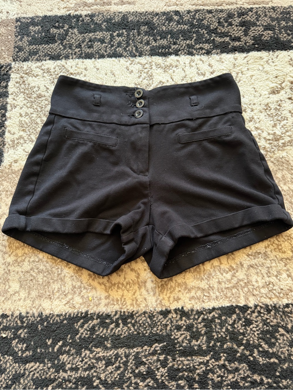 Ci Sono Women’s Black High-Waist 1950s inspired business pin up Shorts